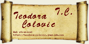 Teodora Čolović vizit kartica